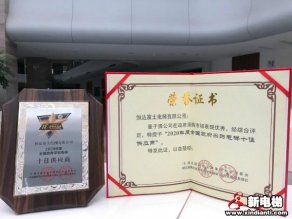 恒达富士电梯喜获2020年度全国政府采购电梯十佳供应商殊荣