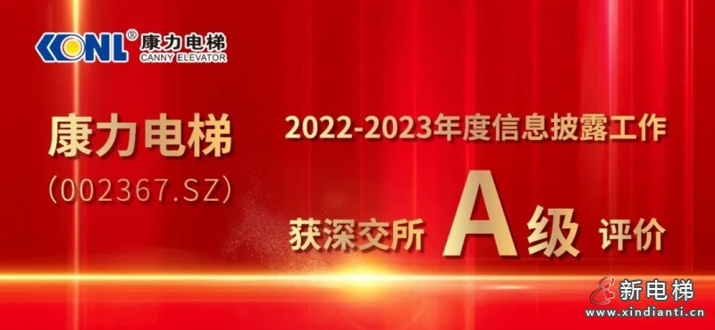 康力电梯连续第三年获深交所信息披露考核A类评级