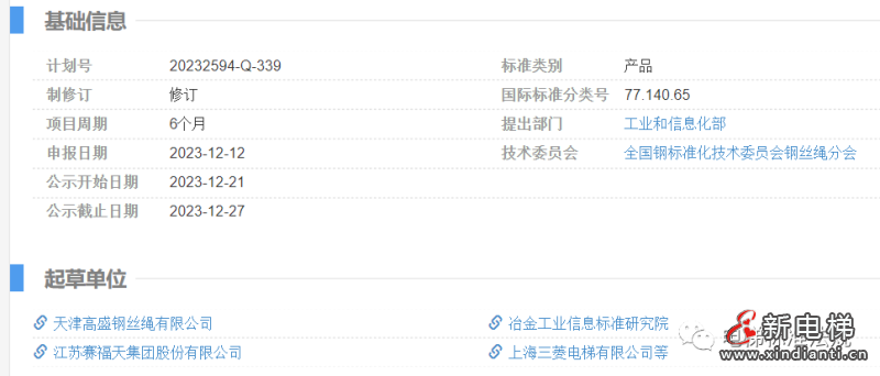 重磅!《电梯用钢丝绳》拟立项为强制性国家标准!7588转强制还会远吗?(图2) 微信图片_20231226115610