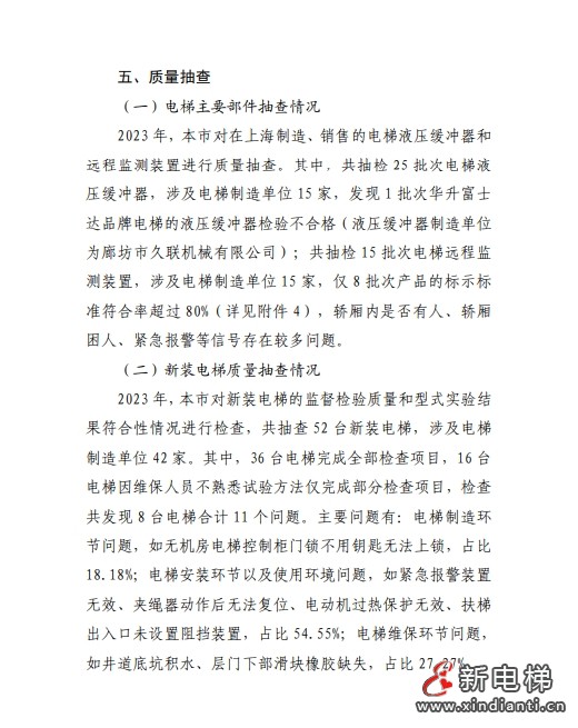 2023年上海市电梯安全状况报告 多家电梯及维保公司被点名!(图11) 2023年上海市电梯安全状况报告 多家电梯及维保公司被点名!(图11)