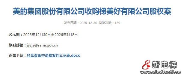 从家电到楼宇：美的收购梯美好股权 深化与华润隆地合作