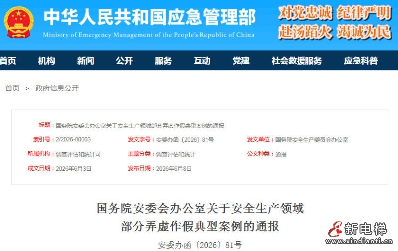 国务院安委办通报安全生产造假典型 检测机构漏检百米钢丝绳致金矿事故7死